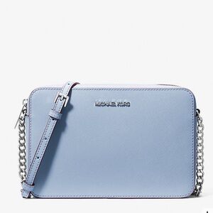 MICHAEL KORS Jet Set Large Saffiano Leather EW Crossbody Bag
Pale Ocean 
NWT